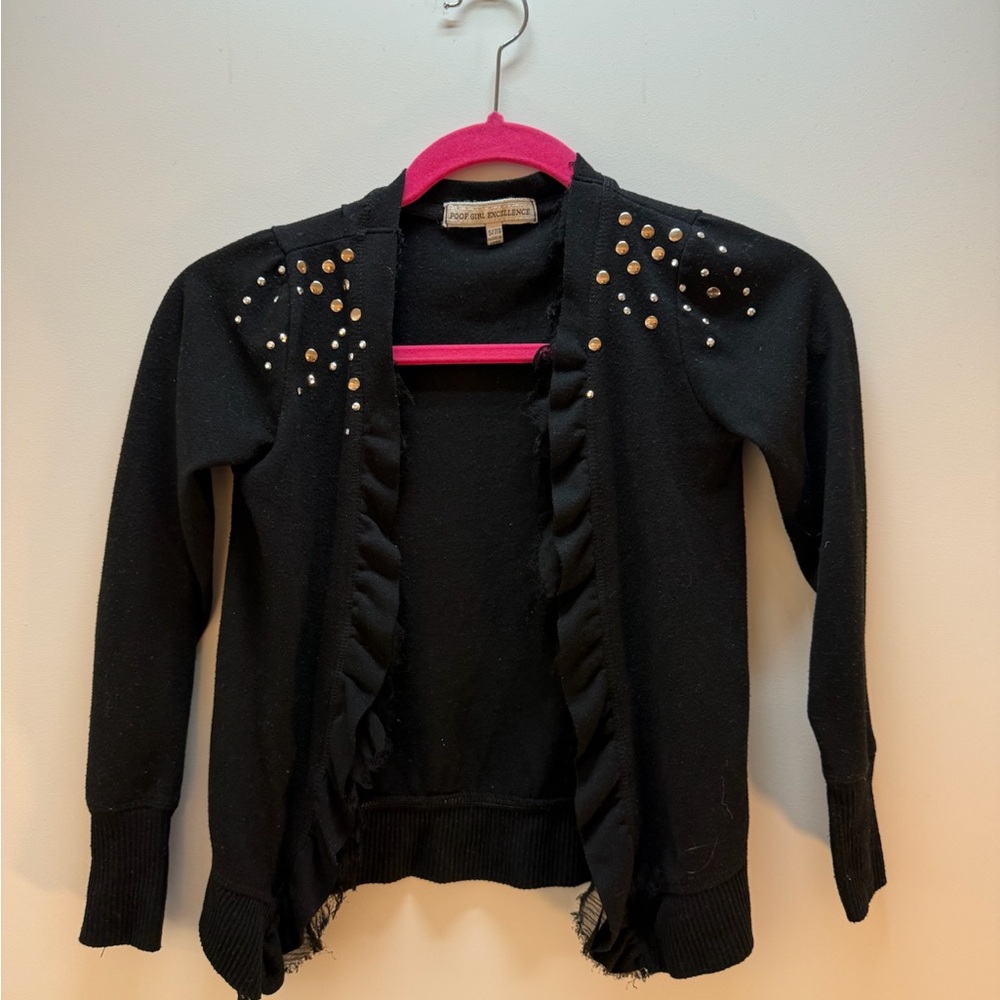 Poof Excellence Black Sweater with Gold Accents